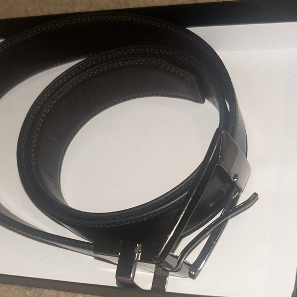 Genuine Leather Black Belt with Silver Buckle - Picture 5 of 5